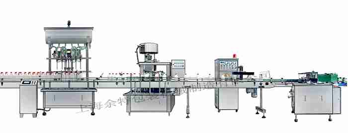 GZF-6L直列式裝機、自動鎖蓋機、鋁箔封口、糨糊貼標(biāo)灌裝線